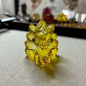 Yellow Glass Nine Tail Fox 5cm